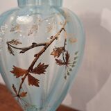 Vase en pâte de verre bleuté