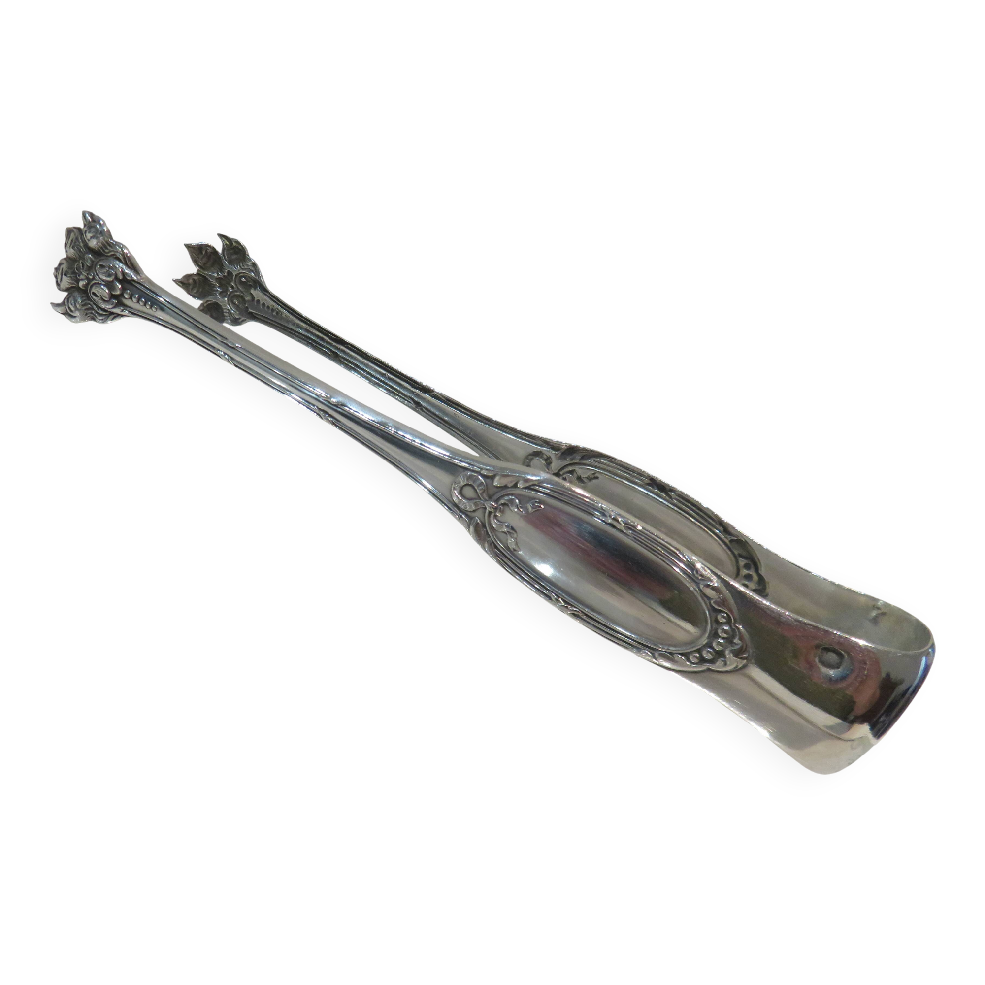 800 silver sugar tongs Minerva Louis XVI style goldsmith Pierre Bezon