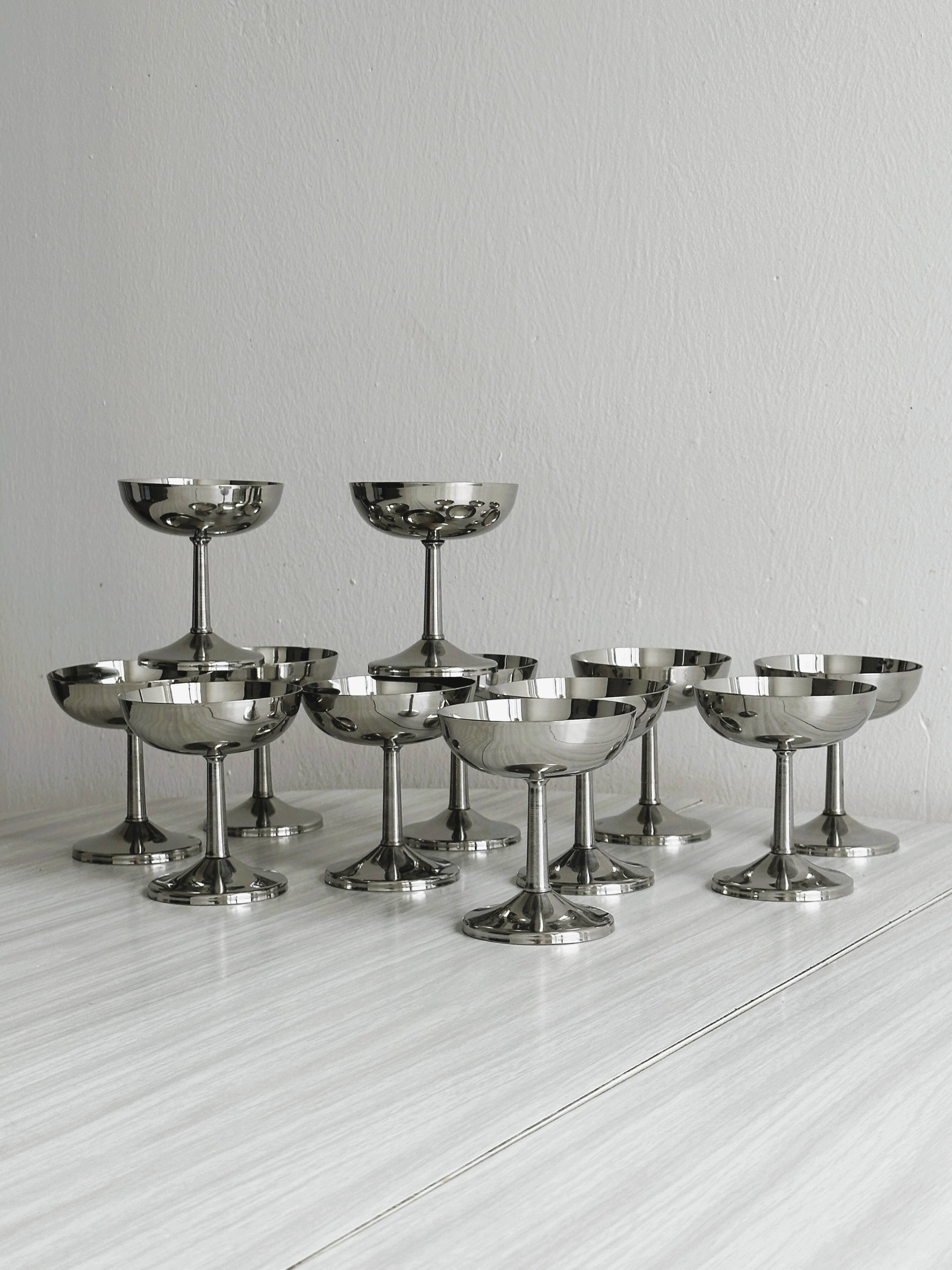 12 stainless steel cups