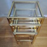 Golden brass nesting table