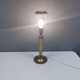 Old table lamp in solid brass with a bakelite socket and shade holder.