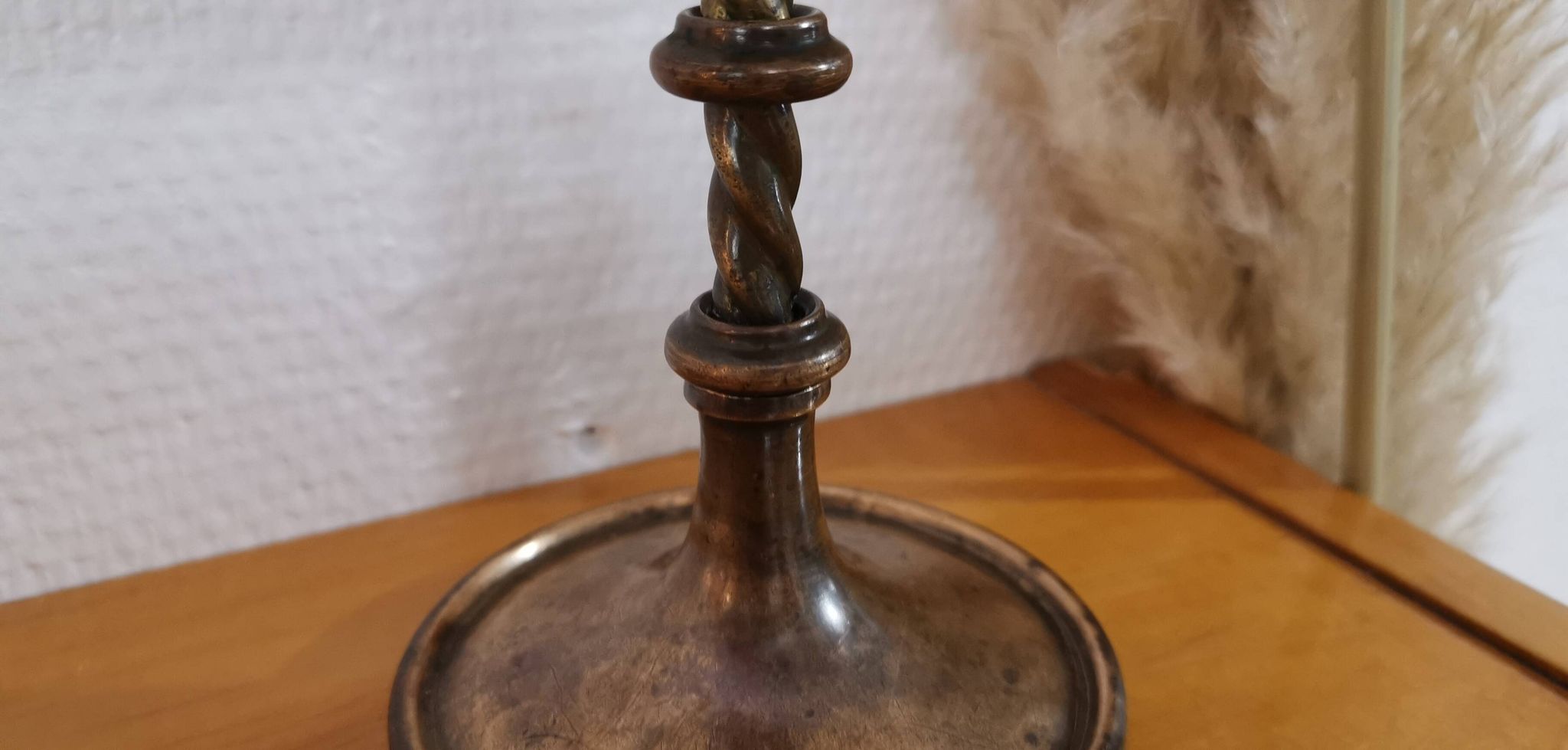 Old brass candle holder