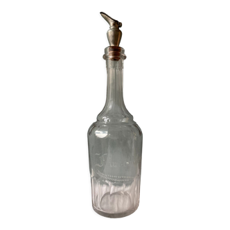 Ancienne carafe XIXème « Fine-Champagne » en verre soufflé