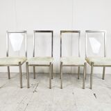 Metal and lucite dining chairs by Belgochrom, 1970s