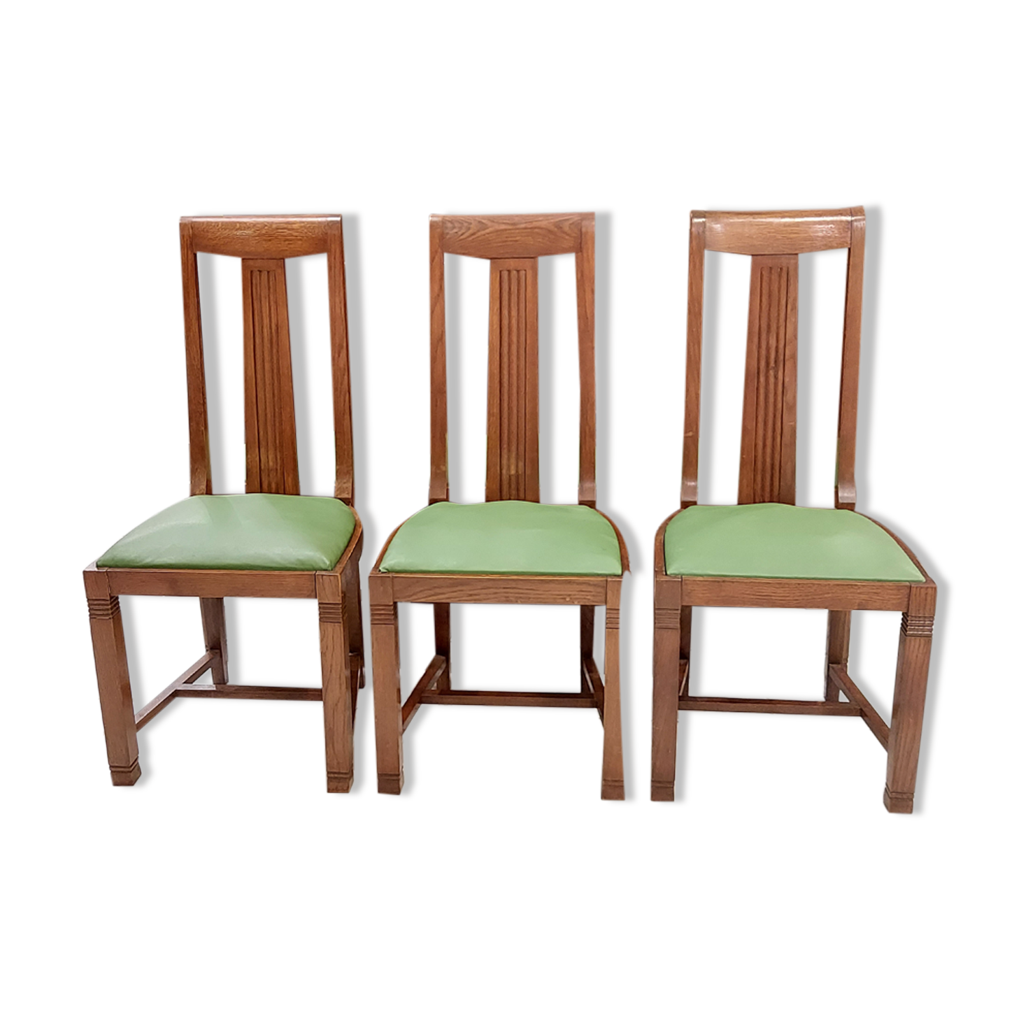 Suite de 6 Chaises chêne Art Déco années 1940