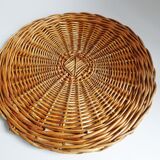 rattan basket with lid 70s