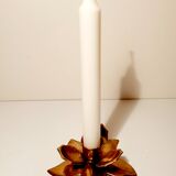 Bougeoir fleur laiton doré