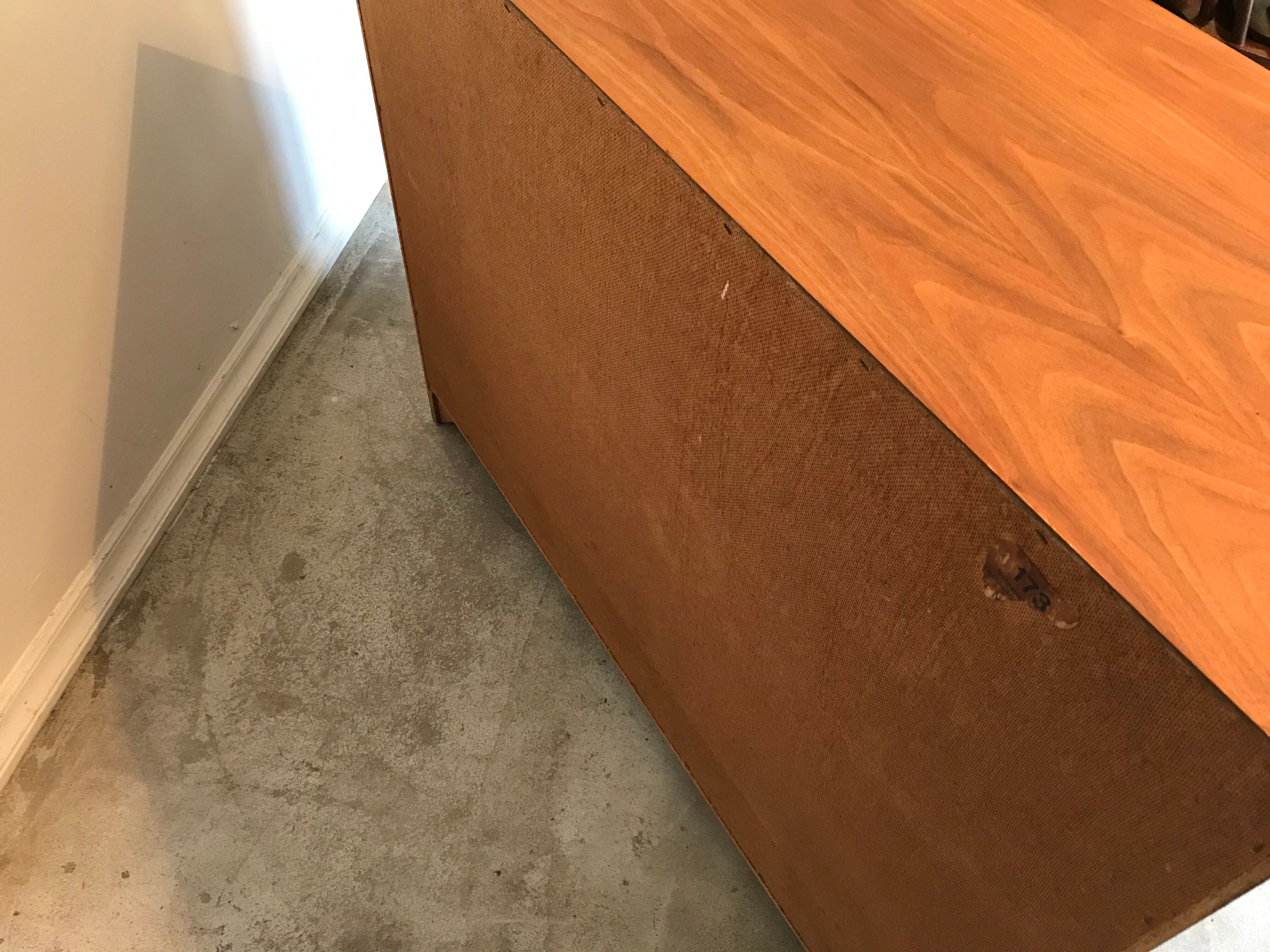 Low vintage blond walnut buffet