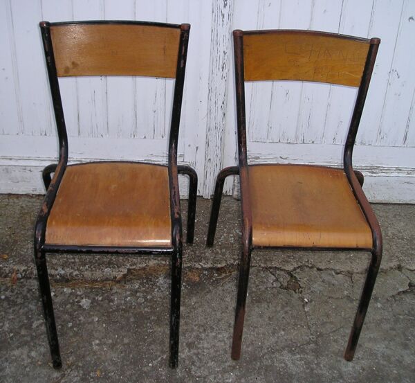 Table d'école et ses 2 chaises Mullca années 60/70