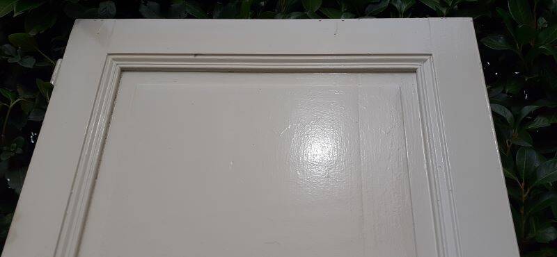 Communication door h221x79cm old paneled, molded, interior