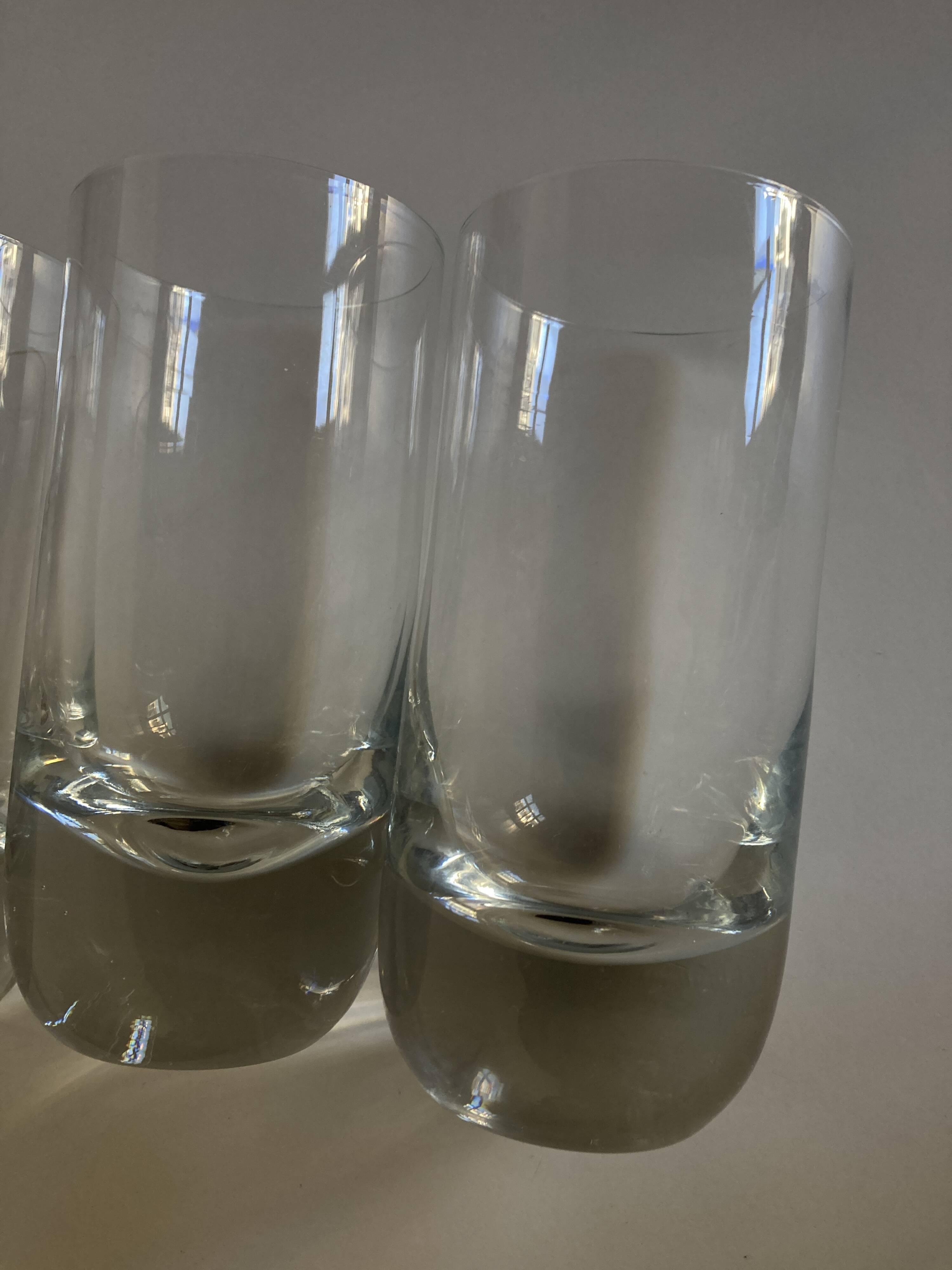 Set of 4 XXL solid glass tumblers in semi-crystal Scandinavian style