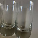 Set of 4 XXL solid glass tumblers in semi-crystal Scandinavian style