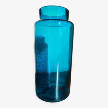 Blue glass medicine jar