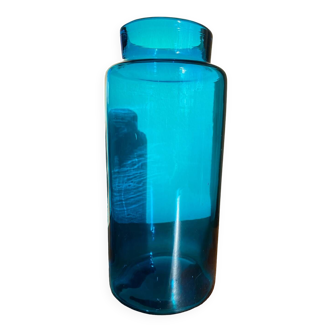 Blue glass medicine jar