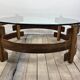 Round Scandinavian teak coffee table, 1970