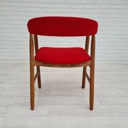 Danish armchair, 70s, reupholstered, kvadrat furniture wool, oak wood