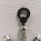 Vintage wrought-iron wall candle holder with pressed glass decoration 1970s