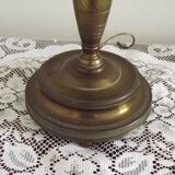 French Empire Bronze Bouillotte 3 Light Table Lamp Dark Green Shade 4229