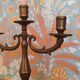 Pair of antique gilded brass candlesticks