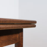 Table à manger extensible en chêne danois, années 1960