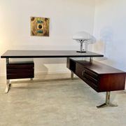 Vintage president corner desk in rosewood design by Gianni Moscatelli vintage