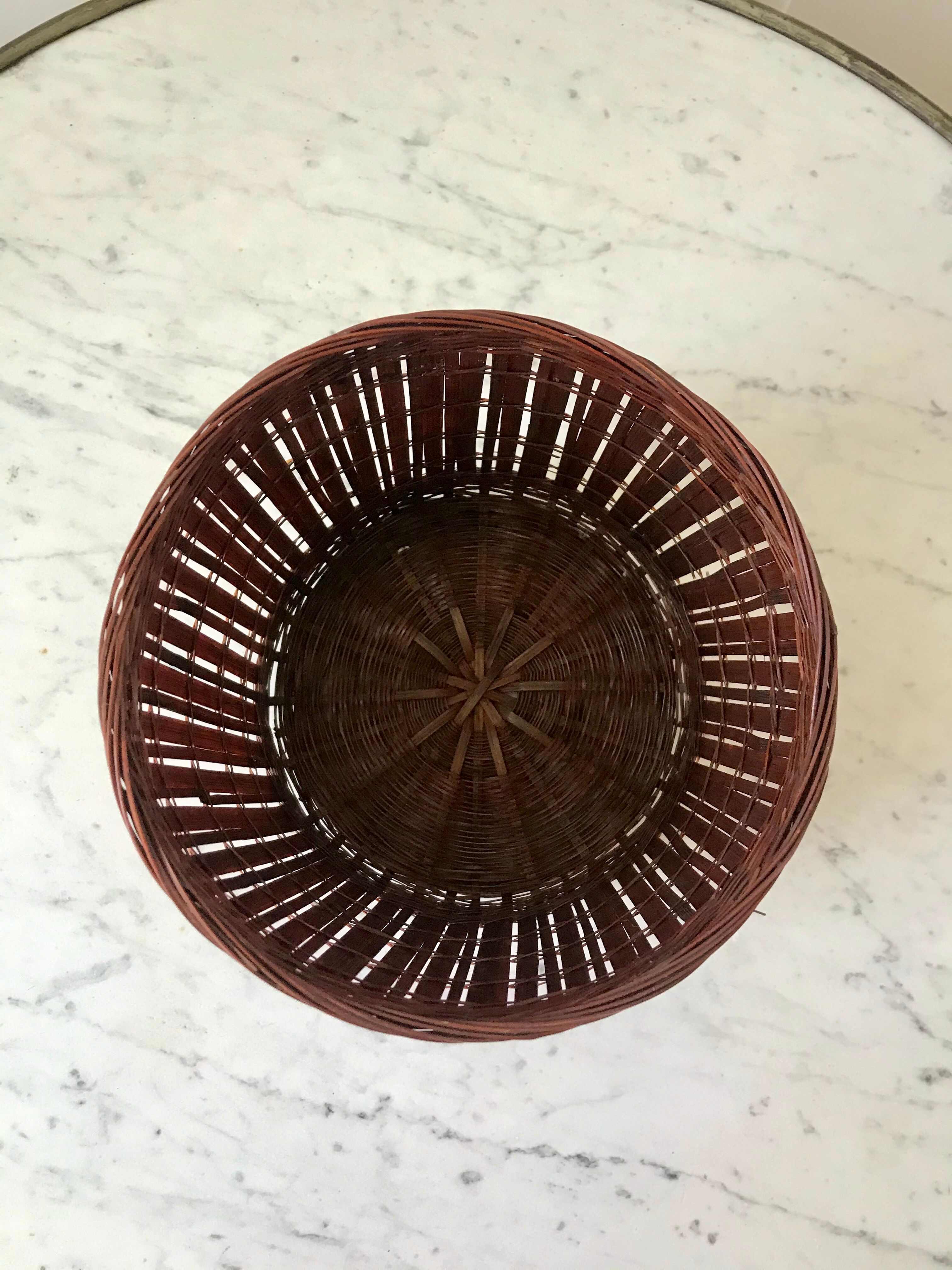 Wicker and bamboo pot cover 70s
