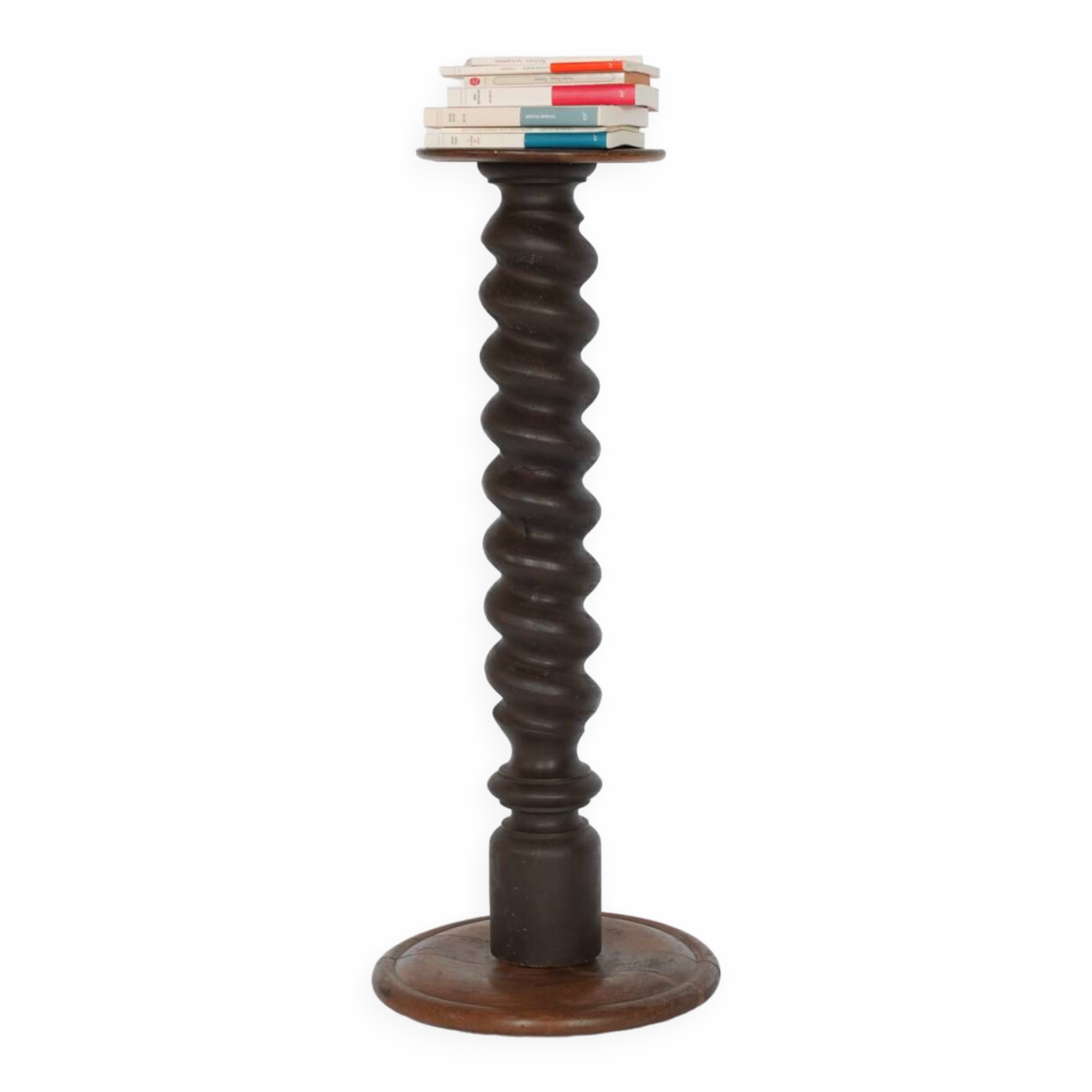 Turned wooden pedestal