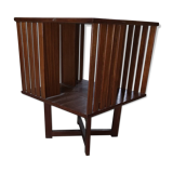Scandinavian library revolving teak around 1960
