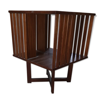 Scandinavian library revolving teak around 1960