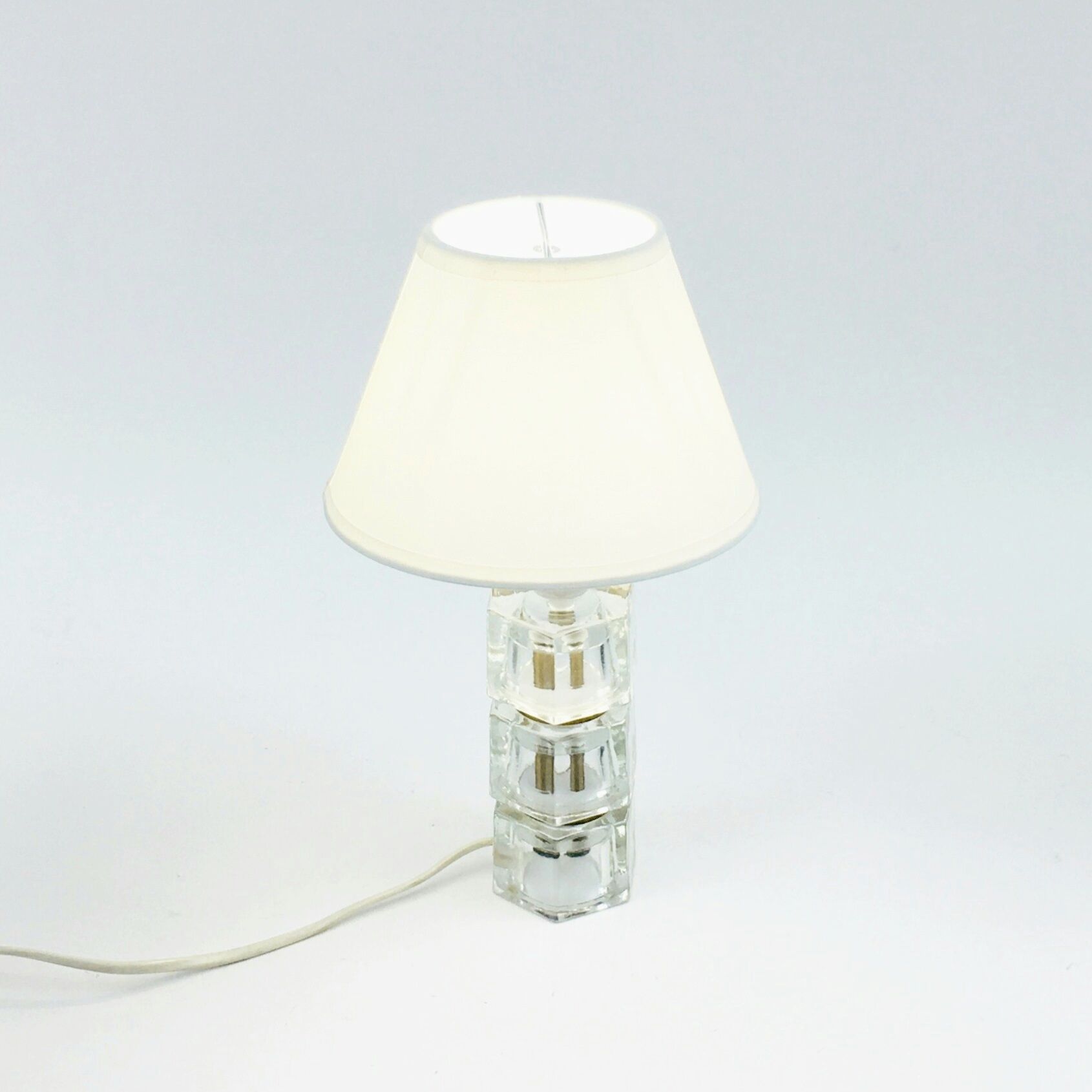 Scandinavian Mid Century Glass Bedside Table Lamp by C. Fagerlund, 1960s