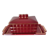burgundy art deco box