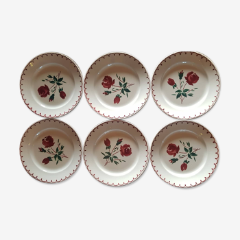 Lot de 6 assiettes Fénal Badonviller modèle 92