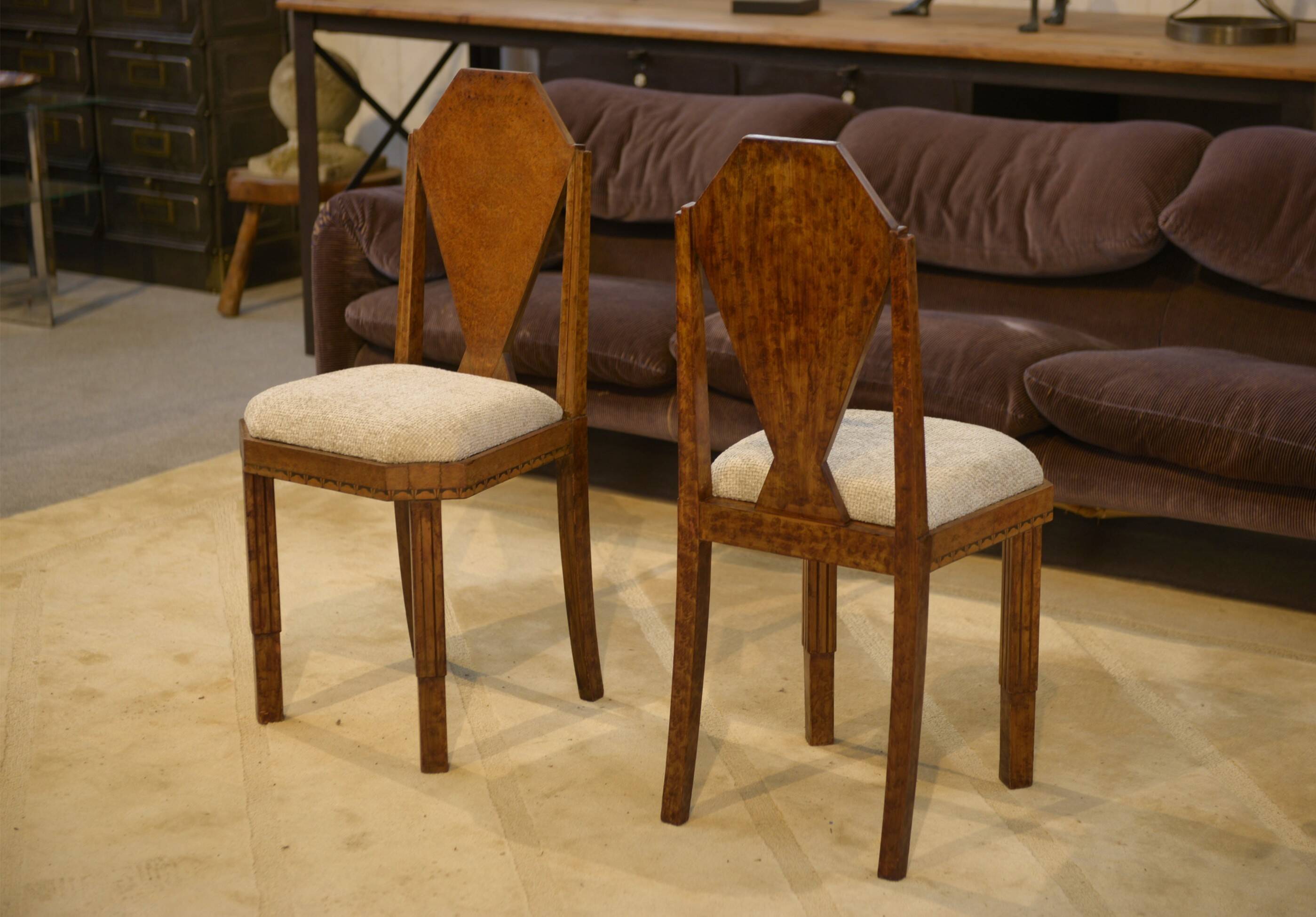 Pair of Art Deco chairs attributed to Baptistin Spade 1930s