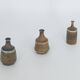 Small Mid-Century Scandinavian Modern Collectible Vase in Earthy Brown Stoneware by G. Borg, Set of 3
