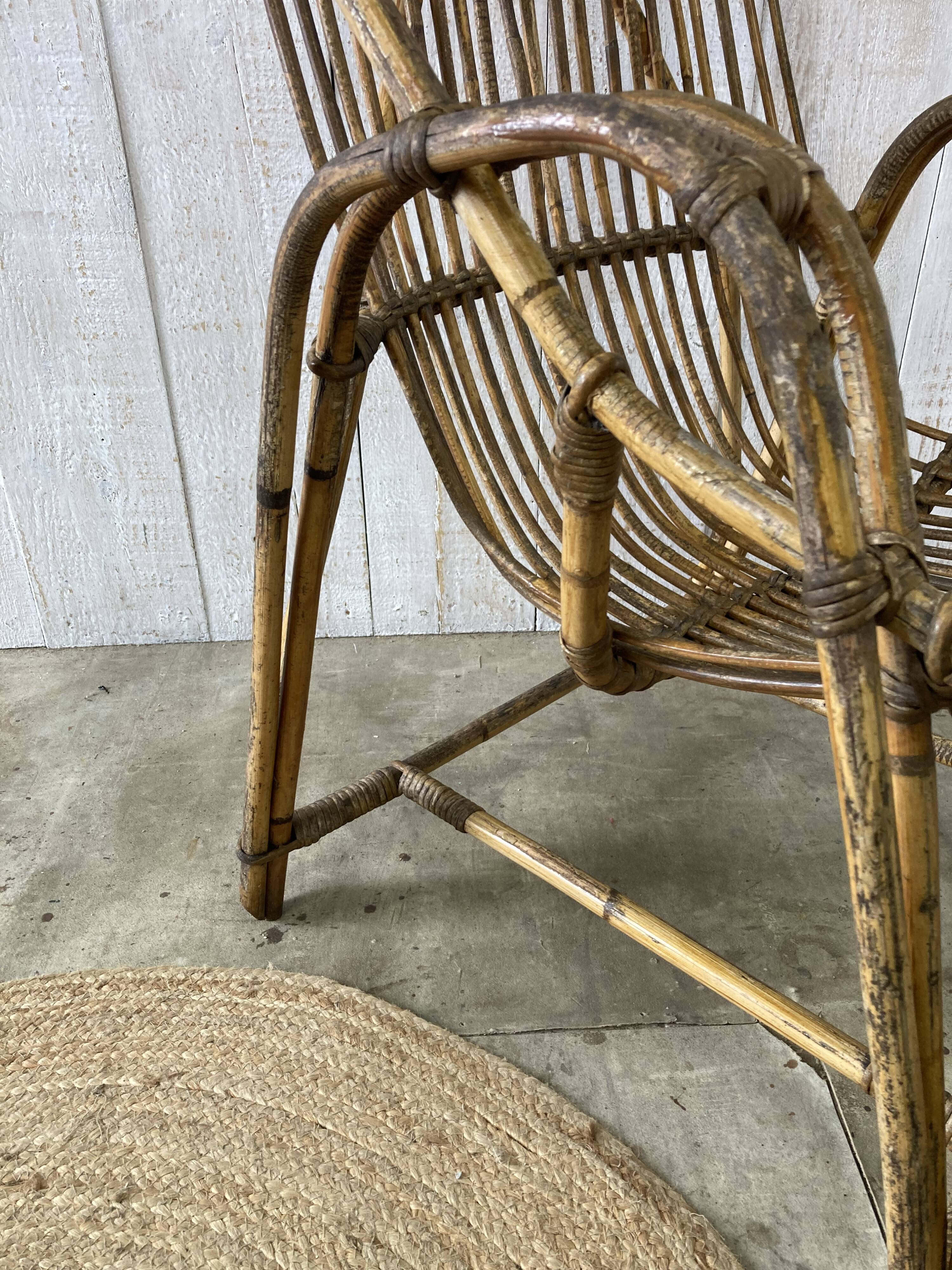 Vintage rattan armchair