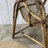Fauteuil rotin vintage