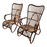 Rattan armchairs