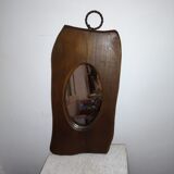Mirror 50s freeform wood frame