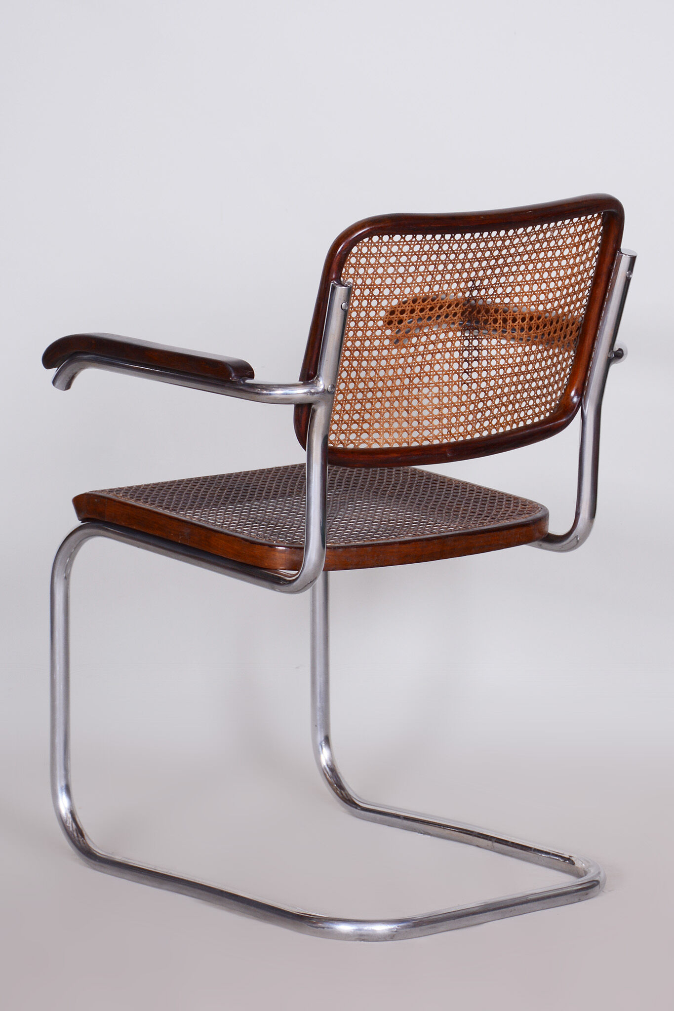 Restored Bauhaus Armchair, Marcel Breuer, Thonet, Beech, Chrome, Germany, 1930s