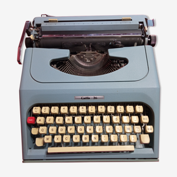 Machine à écrire vintage  marque galfa modèle 26 bleu made in italy