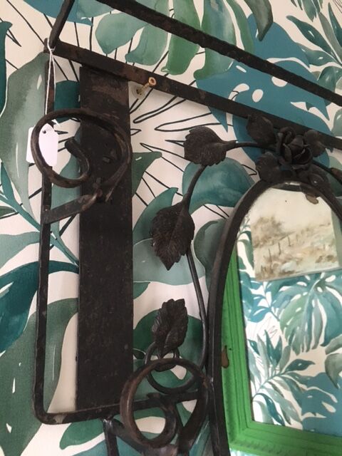 Retro wrought iron mirror