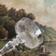 4 coupes à champagne anciennes en cristal gravé entrelacs