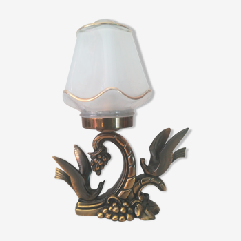 Art deco lamp with birds