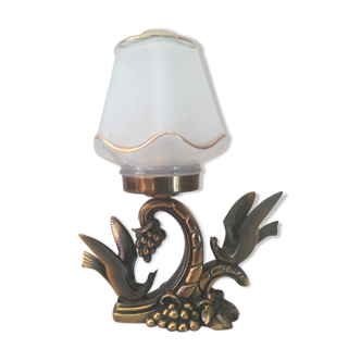 Lampe art déco avec oiseaux