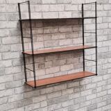 Scandinavian shelf 1960 tomado, steel and 3 shelves 47x49x16