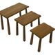 Vintage Set of 3 brutalist oak side or nesting tables 1970s