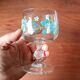 Arcoroc france stemmed glasses with forget-me-not decor, vintage 1980s
