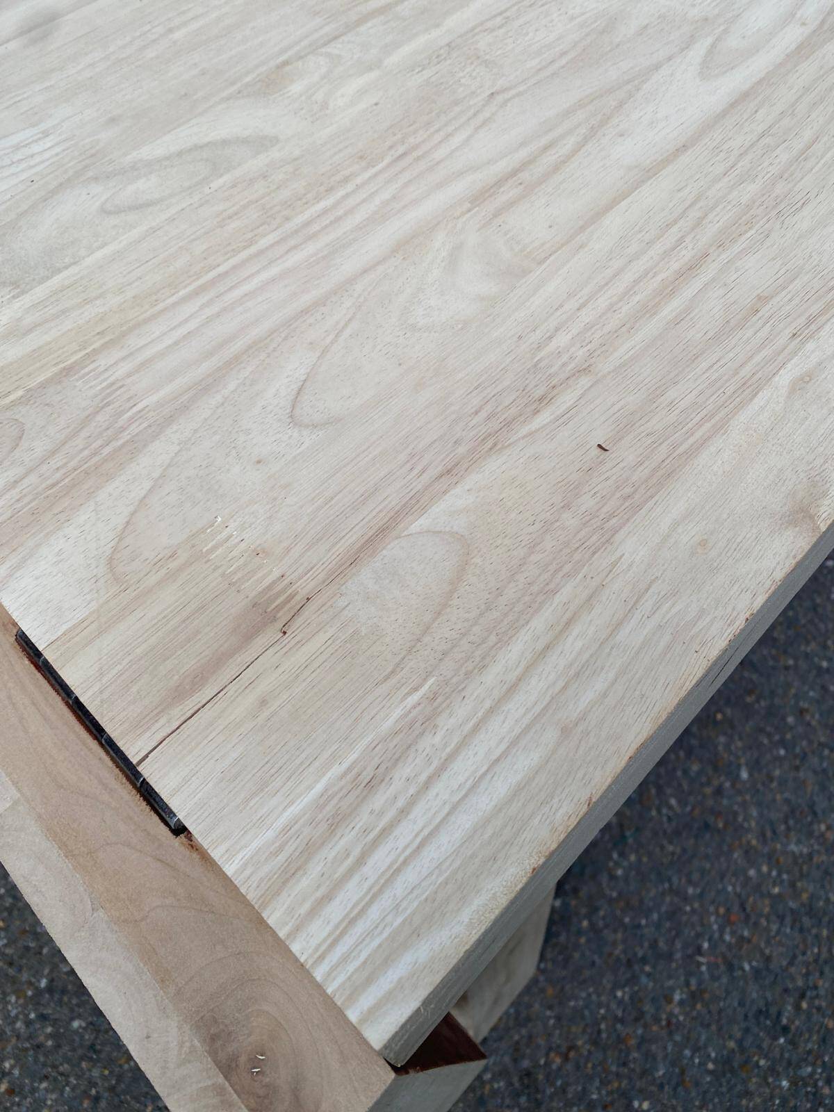 Table de ferme extensible à volets rénovée en bois massif 140-200cm