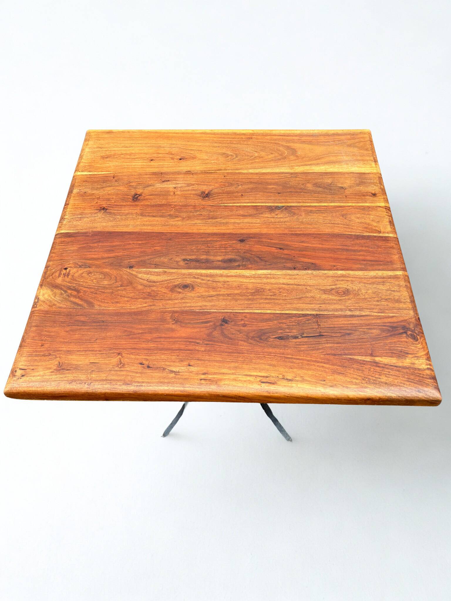 Vintage bistro table wood & wrought iron