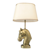 Vintage horse head lamp sculpture signed